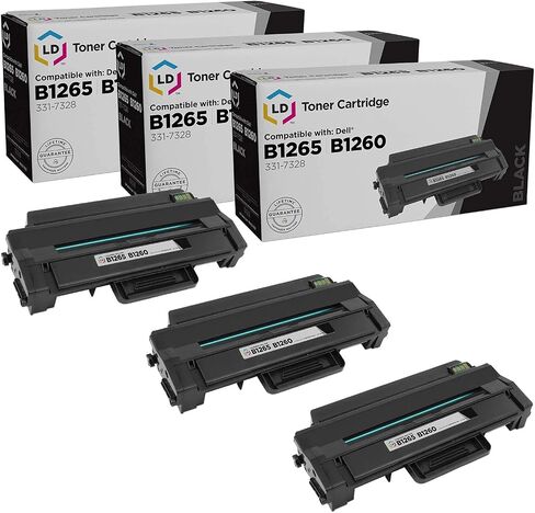 LD LD Products Compatible Replacement for Dell 331-7328 (DRYXV) Set of 3 High Yield Black Toner Cartridges for use in Dell B1260dn, B1265dnf, B1260dnf, B1265dfw Printers in Saudi Arabia