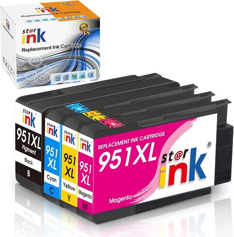 Starink 950XL 951XL Ink Cartridges Combo Pack, Compatible Replacement for HP 951 950 XL for OfficeJet Pro 8600 8610 8620 8630 8625 8615 8100 8640 Printer(Black Cyan Magenta Yellow) 4-Pack in Saudi Arabia