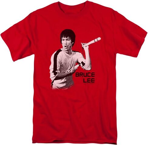 Bruce Lee Nunchucks Mens Short Sleeve Shirt RED SM in Saudi Arabia
