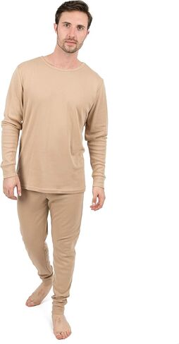 بيجامة رجالي Leveret بألوان ثابتة طقم بيجامة مكون من قطعتين 100% قطن (مقاس صغير-XX-Large) in Kuwait