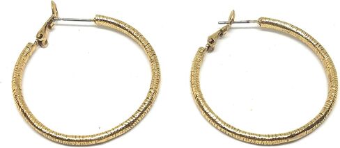 Cookie Lee Textured Gold Hoop Earrings (D12) 75103 in Kuwait