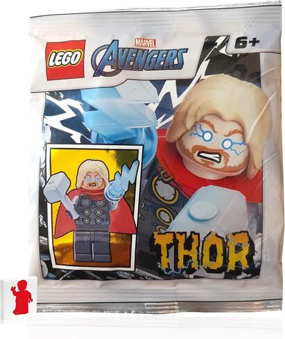 LEGO Super Heroes Avengers Minifigure - Thor with Mjolnir Hammer and Lighting Bolt ⚡️ (2020 Version) in Saudi Arabia