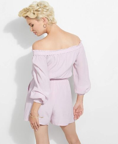 GUESS womens Mellie Long Sleeve Off Shoulder Romper in Saudi Arabia
