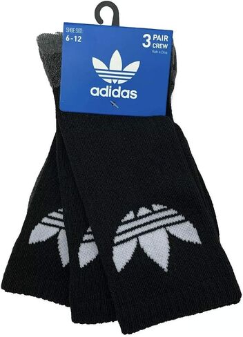 Adidas Men's 3 Pair Crew Socks Shoe Size 6-12 in Saudi Arabia