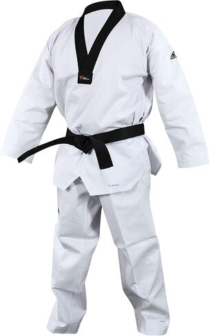 adidas Champion II Taekwondo Dobok Uniform with Black V Neck in Saudi Arabia