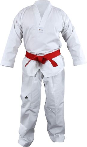 adidas Champion II Taekwondo Dobok Uniform with Black V Neck in Saudi Arabia