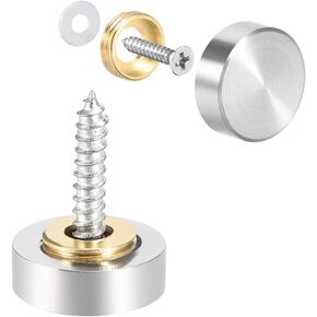 uxcell Mirror Screws Decorative Caps Cover Nails Brushed Stainless Steel 10mm 2pcs in Saudi Arabia