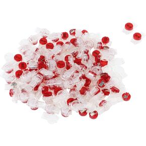 Antrader 100 Pcs Data Phone Wire Butt Splice 3 Ports UR Connectors Red Clear