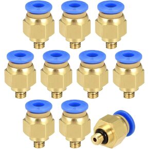 uxcell Straight Pneumatic Push to Quick Connect Fittings M5 Male x 4mm Tube OD with Black O-ring 5pcs