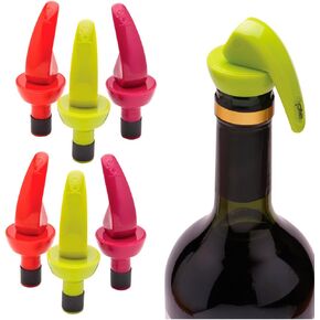 6 Wine Bottle Stoppers Preserver Vacuum Sealer Expanding Cork Joie Airtight Top in Saudi Arabia