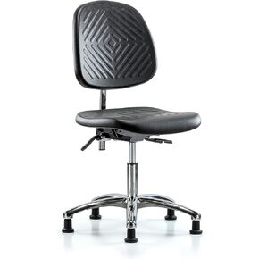 LabTech Seating LT42871 Class 100 غرفة نظيفة من البولي يوريثين ارتفاع مكتب كرسي متوسط ​​الظهر قاعدة كروم، إمالة، ينزلق in Kuwait