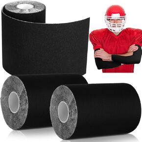 Jenaai 2 Roll Football Turf Tape 33ft Extra Wide Athletic Waterproof Sport Ultra Sticky Turf Tape for Arm Football Kinetic Bandage for Athletic Sport Protects from Burn(Black and White) in Kuwait