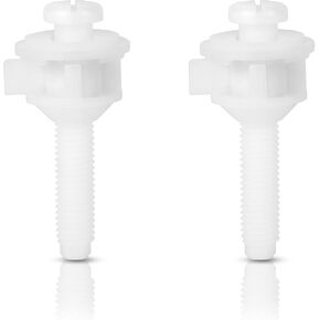 Toilet Seat Screws Bolts Replacement, Stainless Steel Toilet Seat Hinge Bolts with Plastic Nuts and Rubber Washers for Fixing The Top Mount Toilet Seat, Heavy Duty Toilet Seat Repairs Kits, 2 Pieces