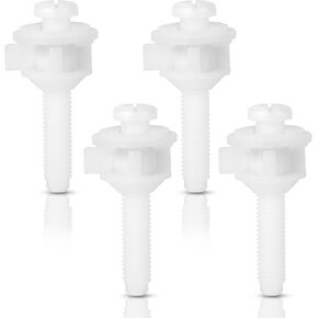 Toilet Seat Screws Bolts Replacement, Stainless Steel Toilet Seat Hinge Bolts with Plastic Nuts and Rubber Washers for Fixing The Top Mount Toilet Seat, Heavy Duty Toilet Seat Repairs Kits, 2 Pieces