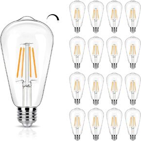 Dimmable LED Edison Bulbs 40 Watts Equivalent, 4 Watt LED Filament Bulb, 2200K Amber Light ST19 Light Bulb, 450LM E26 Vintage LED Bulbs for Light Fixtures 12 Pack in Kuwait