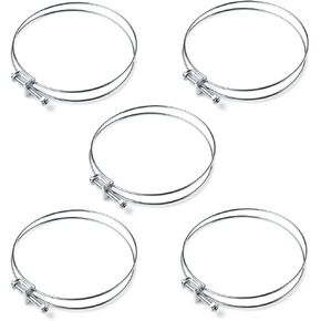 POWERTEC 70217 5 Inch Double Wire Hose Clamp, Adjustable Stainless Steel Hose Clamps for Dust Collector, Dust Collection Hose and Dryer Vent Hose, 5 pack (Color May Vary) in Saudi Arabia