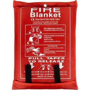 FLASLD Large Fire Blanket for Home and Kitchen, 6 ft x 8 ft Fiberglass Welding Blanket Emergency for People, Flame Retardant Protection and Heat Insulation in Kuwait
