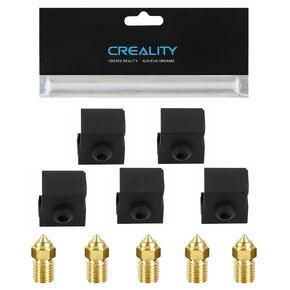 Creality Official 5 قطع Ender 5 S1 0.4 مم فوهات و5 قطع جوارب سيليكون، أجزاء طابعة ثلاثية الأبعاد غطاء سيليكون Hotend متوافق مع طابعة Creality Ender 5 S1 ثلاثية الأبعاد in Kuwait