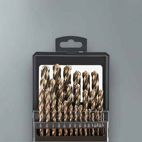 Lichamp 29PCS HSS Cobalt Drill Bits Set 1/16" to 1/2" with Three Flute for Hard Metal, Hardened Stainless Steel and Cast Iron in Saudi Arabia