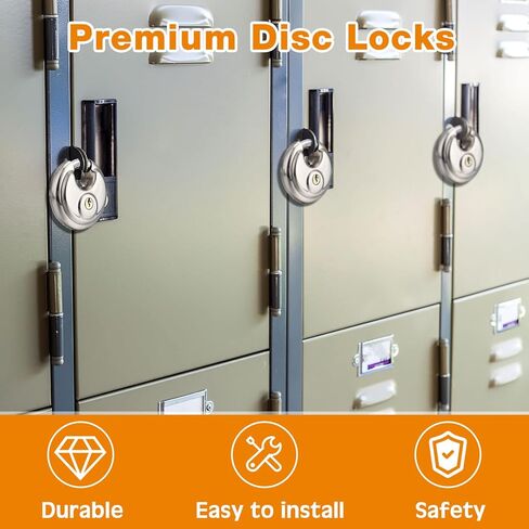 ثيروين 24 قطعة من اقفال المفاتيح مع 48 مفتاح قفل قرص من الستانلس ستيل قفل خارجي مقاوم للماء والصدا، قفل شديد التحمل مع مشبك 3/8 انش للمستودع والمراب والتخزين في الهواء الطلق in Kuwait