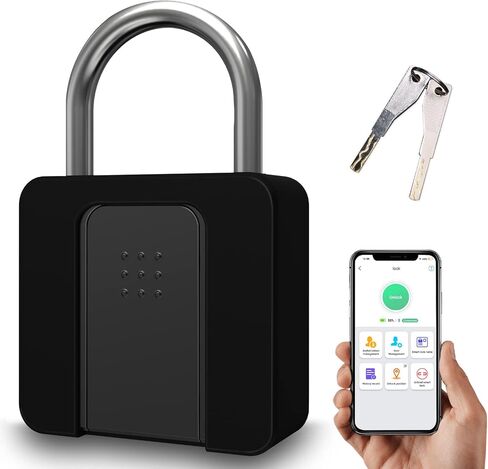 Fingerprint Lock- Dhiedas Fingerprint Padlock with Bluetooth Key, Smart Biometric Padlock Waterproof Outdoor Gate Padlock for Sheds Storage Fence Door in Kuwait