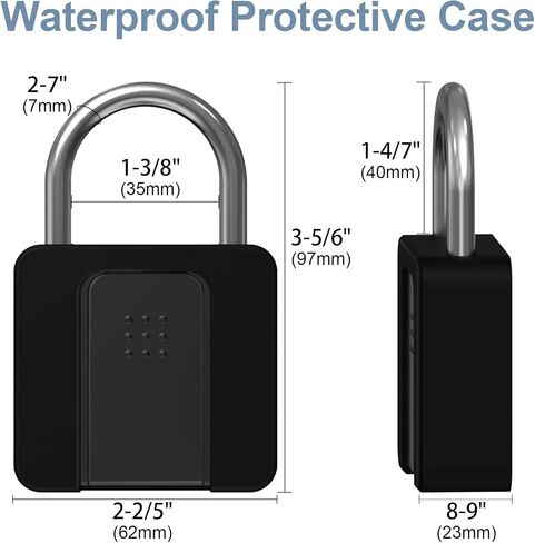 Fingerprint Lock- Dhiedas Fingerprint Padlock with Bluetooth Key, Smart Biometric Padlock Waterproof Outdoor Gate Padlock for Sheds Storage Fence Door in Kuwait