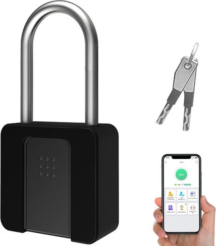 Fingerprint Lock- Dhiedas Fingerprint Padlock with Bluetooth Key, Smart Biometric Padlock Waterproof Outdoor Gate Padlock for Sheds Storage Fence Door in Kuwait