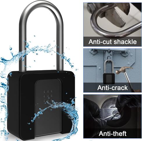 Fingerprint Lock- Dhiedas Fingerprint Padlock with Bluetooth Key, Smart Biometric Padlock Waterproof Outdoor Gate Padlock for Sheds Storage Fence Door in Kuwait