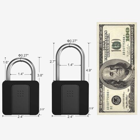 Fingerprint Lock- Dhiedas Fingerprint Padlock with Bluetooth Key, Smart Biometric Padlock Waterproof Outdoor Gate Padlock for Sheds Storage Fence Door in Kuwait