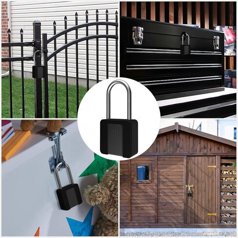 Fingerprint Lock- Dhiedas Fingerprint Padlock with Bluetooth Key, Smart Biometric Padlock Waterproof Outdoor Gate Padlock for Sheds Storage Fence Door in Kuwait