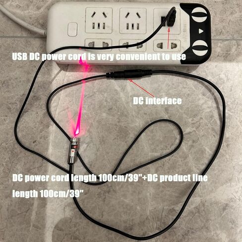 650nm red line laser module industrial laser module adjustable focus line length 19.7″ DC plug diameter 10mm (line-2pack) in Saudi Arabia