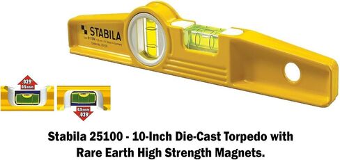 Stabila 78496 Type 196 Heavy Duty Complete 6 Level Kit - 78"/48"/32"/24"/16"/10" Die Cast Magnetic Torpedo Level Includes Nylon Carrying Case, Yellow in Saudi Arabia