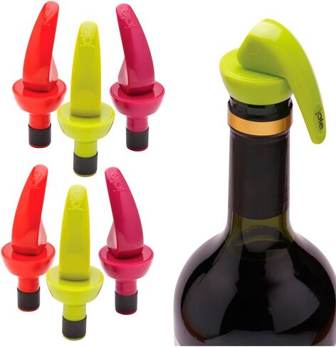 6 Wine Bottle Stoppers Preserver Vacuum Sealer Expanding Cork Joie Airtight Top in Saudi Arabia