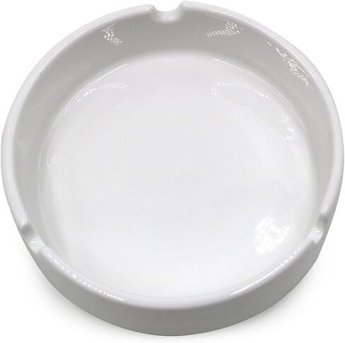 طفاية سجائر من السيراميك الأبيض اللامع للرجال والنساء، صينية الرماد في الهواء الطلق والداخل، صينية رماد التدخين لسطح المكتب لتزيين المنزل والمكتب in Kuwait