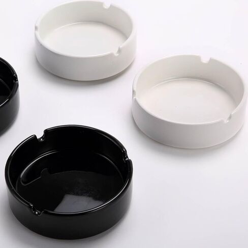 طفاية سجائر من السيراميك الأبيض اللامع للرجال والنساء، صينية الرماد في الهواء الطلق والداخل، صينية رماد التدخين لسطح المكتب لتزيين المنزل والمكتب in Kuwait