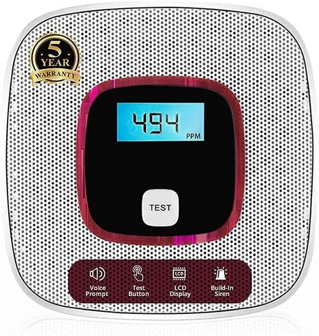 كاشف إنذار أول أكسيد الكربون - مع شاشة LCD رقمية وبطارية تحذير صوتي تعمل بالطاقة in Kuwait