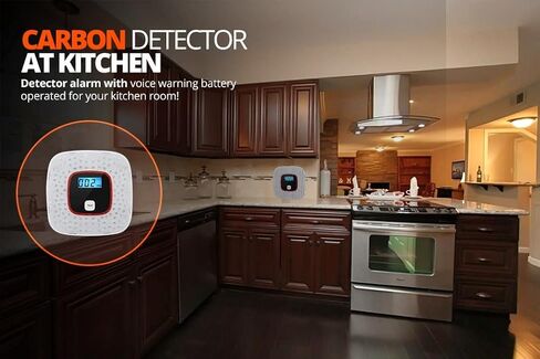 كاشف إنذار أول أكسيد الكربون - مع شاشة LCD رقمية وبطارية تحذير صوتي تعمل بالطاقة in Kuwait
