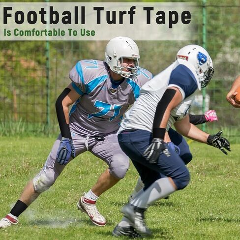 Jenaai 2 Roll Football Turf Tape 33ft Extra Wide Athletic Waterproof Sport Ultra Sticky Turf Tape for Arm Football Kinetic Bandage for Athletic Sport Protects from Burn(Black and White) in Kuwait