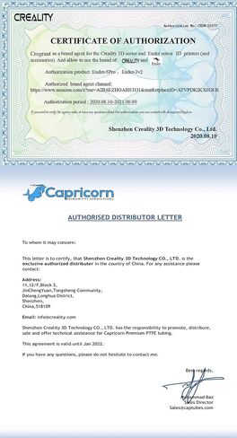 مجموعة ترقية Creality أنابيب تفلون Capricorn PTFE، طارد ألومنيوم، حوامل عمود تسوية من السيليكون الحراري، تركيبات PC4-M6 وPC4-M10، فوهة 0.4 مم لطابعة Creality ثلاثية الأبعاد in Kuwait