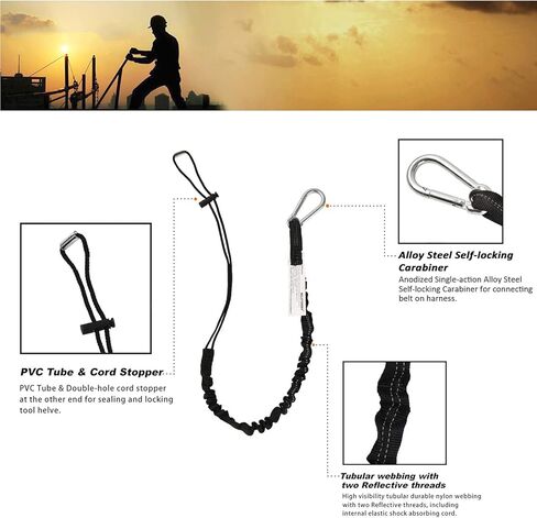 3 عبوات من أداة امتصاص الطاقة، حبل تثبيت مطور بوزن 15 رطلاً كحد أقصى، حلقة تسلق ذاتية القفل من سبائك الصلب مع سدادة سلك الصدمات in Kuwait