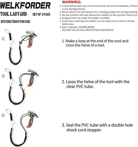 3 عبوات من أداة امتصاص الطاقة، حبل تثبيت مطور بوزن 15 رطلاً كحد أقصى، حلقة تسلق ذاتية القفل من سبائك الصلب مع سدادة سلك الصدمات in Kuwait