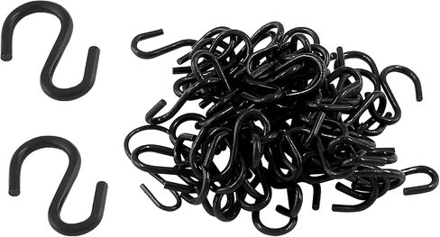 Rierdge Metal Small S Hook Black Hanging Hooks S Shaped Wire Hook Hanger Mini Ornament Storage Hooks for Hanging Jewelry Pot Plants Key Chain DIY Craft Decor, 0.98" Length, 2mm Thickness, 60 Pcs in Saudi Arabia