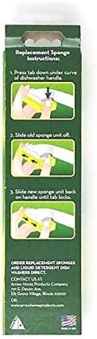 Arrow Dish Sponge With Soap Dispenser Handle and 4 Refill Sponges - Fillable Dish Wand for Quick, Convenient Cleaning - Made in the USA - Easy to Refill, Built-In Scrubber, Ideal for Dishes and Pans in Saudi Arabia