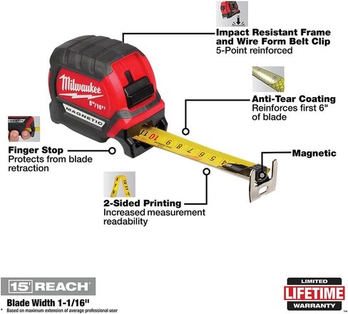 ميلووكي 5M/16Ft شريط مغناطيسي مدمج in Kuwait
