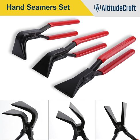 أداة ثني الصفائح المعدنية من AltitudeCraft - أدوات صفائح معدنية للخياطة اليدوية مكونة من 3 قطع - مجموعة أدوات ثني معدنية مستقيمة و45 درجة و90 درجة in Kuwait