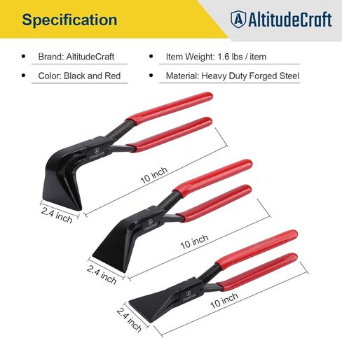 أداة ثني الصفائح المعدنية من AltitudeCraft - أدوات صفائح معدنية للخياطة اليدوية مكونة من 3 قطع - مجموعة أدوات ثني معدنية مستقيمة و45 درجة و90 درجة in Kuwait