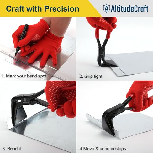 أداة ثني الصفائح المعدنية من AltitudeCraft - أدوات صفائح معدنية للخياطة اليدوية مكونة من 3 قطع - مجموعة أدوات ثني معدنية مستقيمة و45 درجة و90 درجة in Kuwait