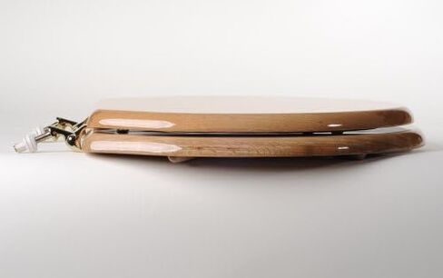 Comfort Seats C1B1E18BN Designer Solid Wood Toilet Seat with PVD Brushed Nickel Hinges, Elongated, Dark Brown in Kuwait
