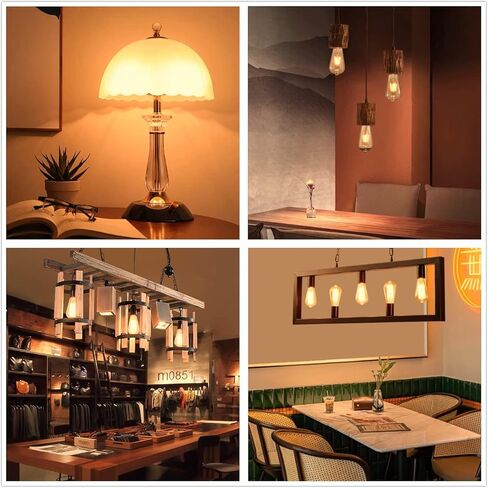 Dimmable LED Edison Bulbs 40 Watts Equivalent, 4 Watt LED Filament Bulb, 2200K Amber Light ST19 Light Bulb, 450LM E26 Vintage LED Bulbs for Light Fixtures 12 Pack in Kuwait