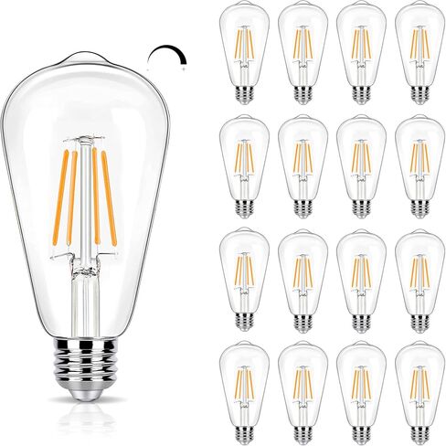 Dimmable LED Edison Bulbs 40 Watts Equivalent, 4 Watt LED Filament Bulb, 2200K Amber Light ST19 Light Bulb, 450LM E26 Vintage LED Bulbs for Light Fixtures 12 Pack in Kuwait
